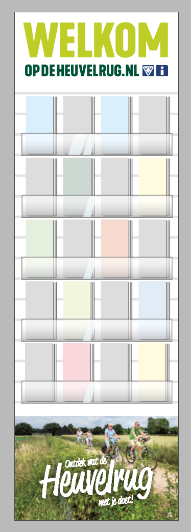 Vrijstaande modulaire folderdisplay 85 x 185 x 77,5 cm